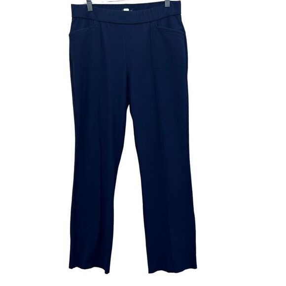 Eileen Fisher Navy Blue Pants Women’s Medium Front Seam Pockets Pull On Stretch - Picture 7 of 11